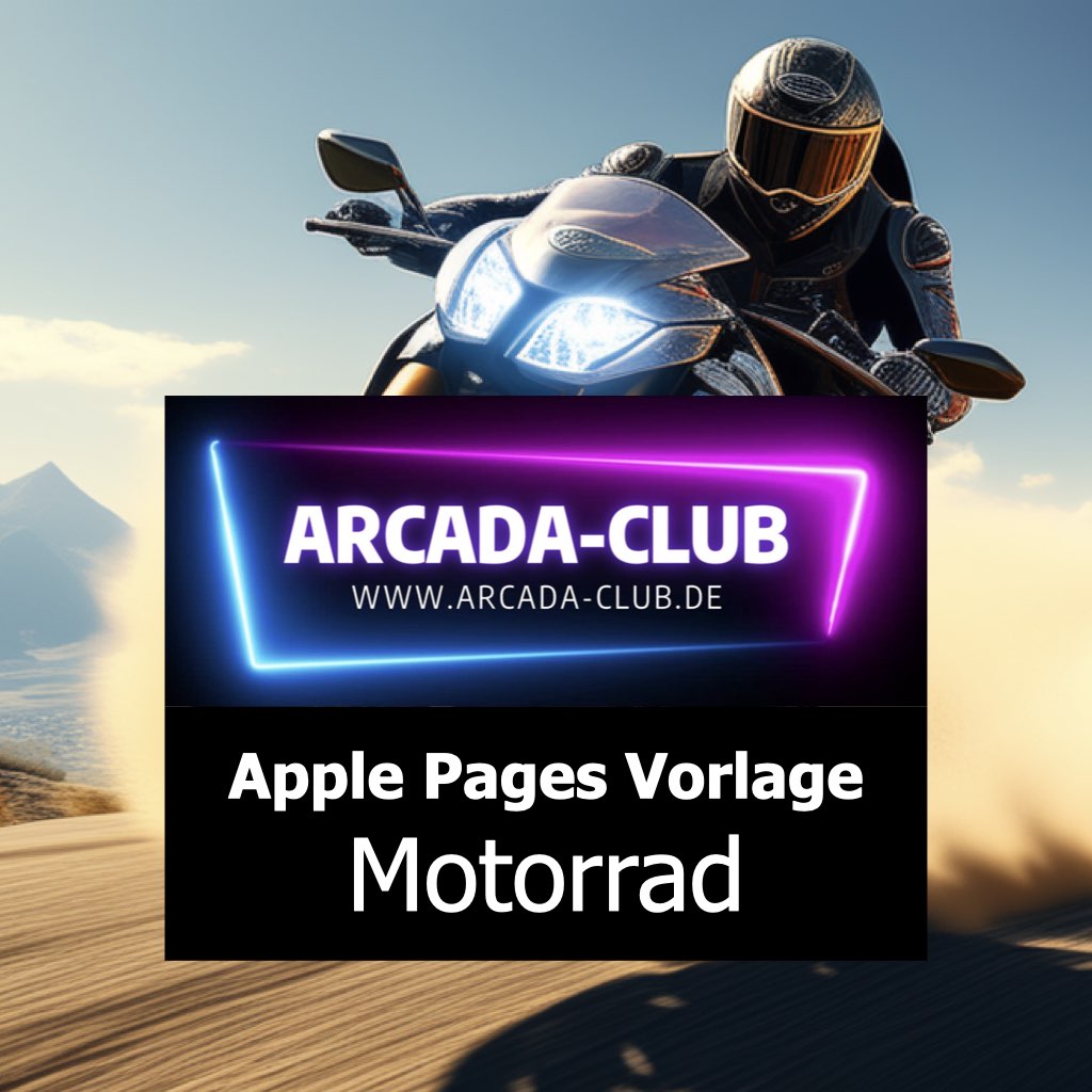 Apple Pages Vorlage Motorrad